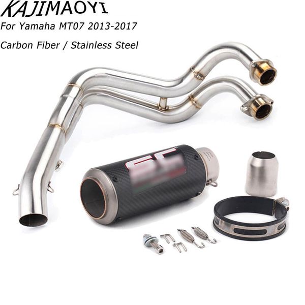 

kajimaoyi mt07 fz07 motorcycle exhaust full system for yamaha mt-07 fz-07 tracer 2014-2018 with muffler xsr700 2016-2017