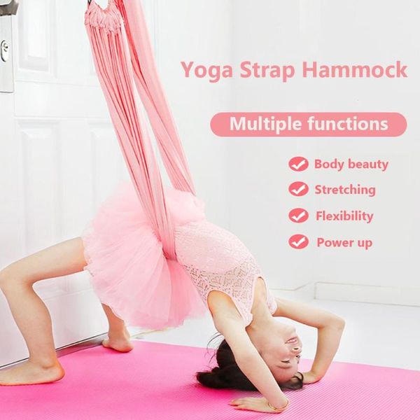 

adjustable aerial yoga strap hammock swing stretching anti-gravity inversion exercises multilayer belt door flexibility trainer