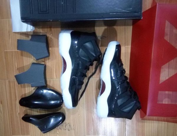

real carbon fiber 72-10 11s xi black red white bred space jam wholesale basketball shoes men with box