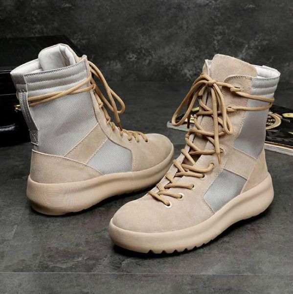 

New good quality kanye brand high boot of god military neaker hight army boot men and women fa hion hoe martin boot c2, Black