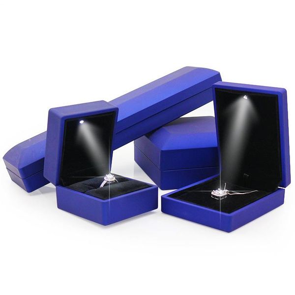 

creative led light jewelry box proposal ring pendant box 4 color can choose delivery, Black;white