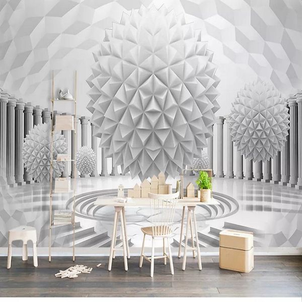 

home decor custom large mural 3d wallpaper modern creative 3d space geometric ball living room mural tv back wall decor deep 5d embossed