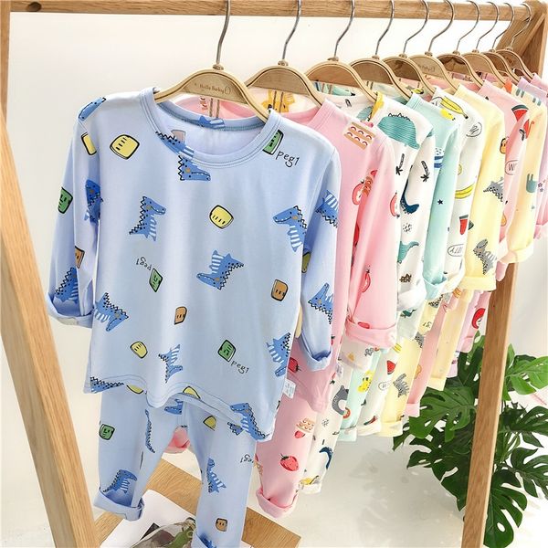 

tong home clothes set beijia 20 children's pajamas children's home clothes set long sleeve batch, Blue