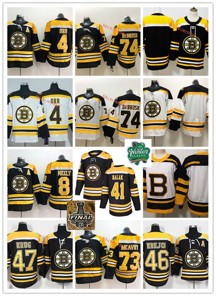 

boston bruins bobby orr jersey cam neely david krejci torey krug charlie mcavoy jake debrusk jaroslav halak bruins 2019 stanley cup jersey, Black;red