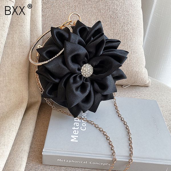 

bxx] luxury fashion 3d flower shape rhinestone women evening clutch bag 2020 female handbags chain wedding party hand bag hk200