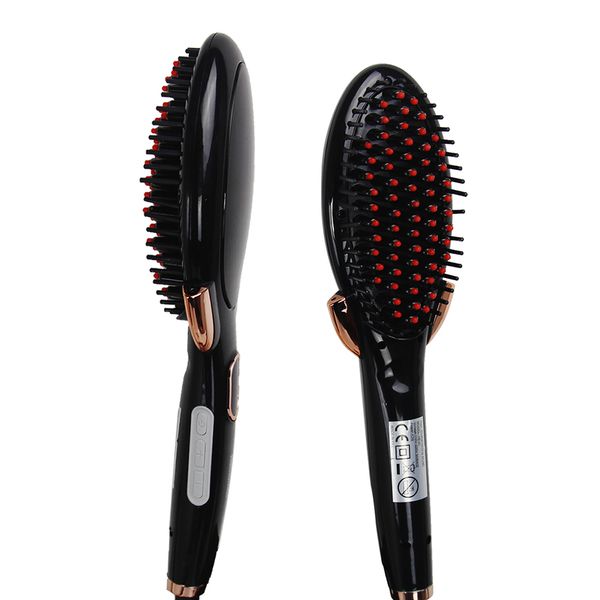 

1 pack anti-scald hair straightener brush hair straightening comb adjustable temperature comb black american standard black, Silver