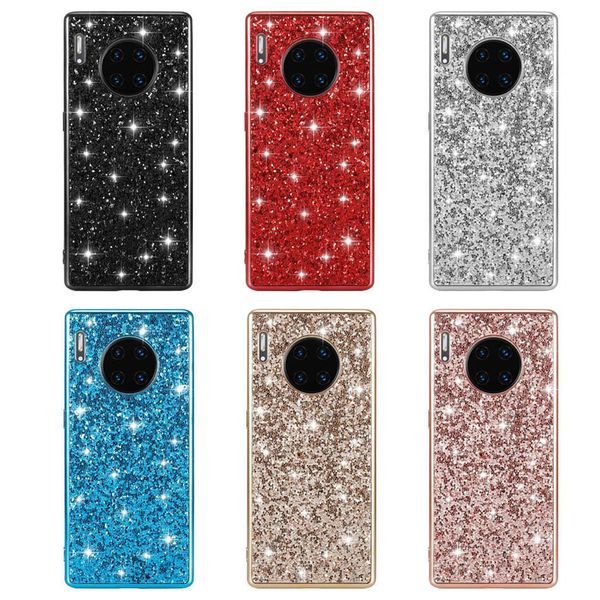 

new ultra-thin diamond phone case for huawei mate 30 solid color tpu material cover case for huawei cellphone