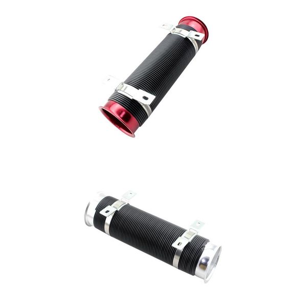 

2pcs universal cold air intake pipe intake hose pipe inlet (red + silver