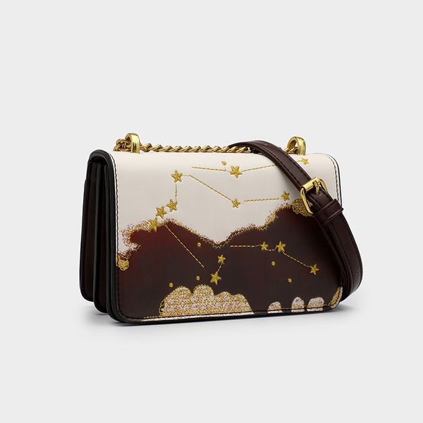 

fashion starry sky women shoulder bags chain female crossbody bag ladies small thread flap indie hipster messenger bags