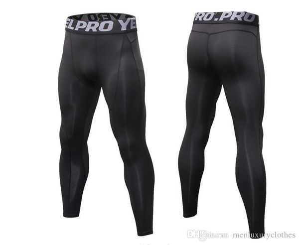 

mens compression pants gym fitness athletic sports jogger pants designer hommes pantalones, Black