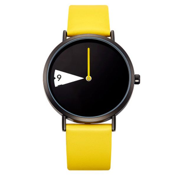 

women watch creative wristwatch lady clock rotate yellow leather band wristwatches clock montres femme, Slivery;brown