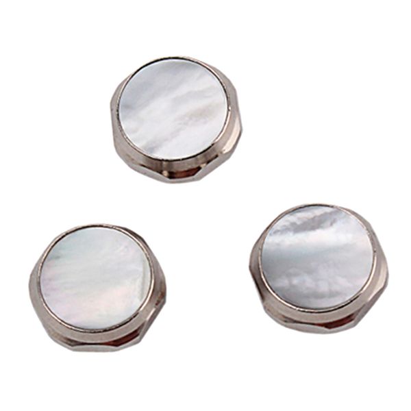 

replacement set of 3 alloy shell inlays trumpet finger buttons white