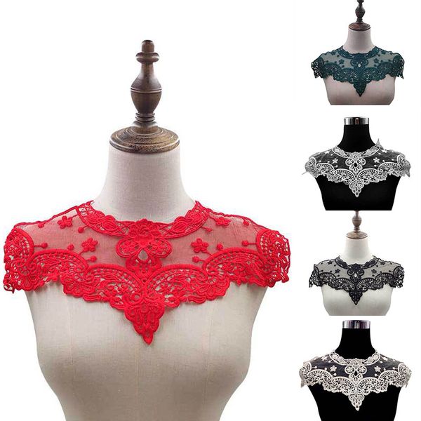 

1pcs black white embroidery flower lace mech collar fabric sewing applique diy guipure ribbon trim neckline wedding decor