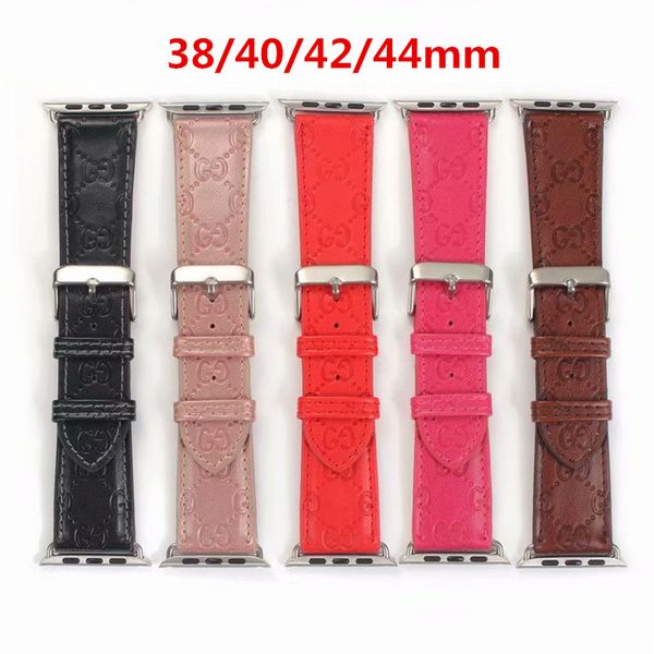 

Luxury embo ing leather watchband for apple watch band 42mm 38mm 40mm 44mm iwatch 2 3 4 band leather trap port bracelet uni ex