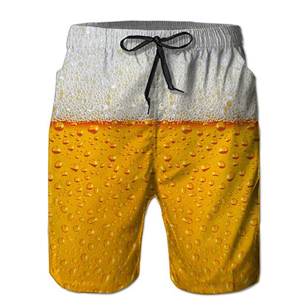 

new arrive shorts men summer beachshorts fashion 3d fresh beer print casual shorts hip hop streetwear board, White;black
