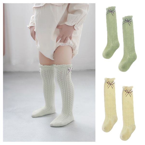 

warmom baby knee-high socks 0-3 years mosquito proof stockings cute bow girls socks for baby long summer mesh stuff, Blue