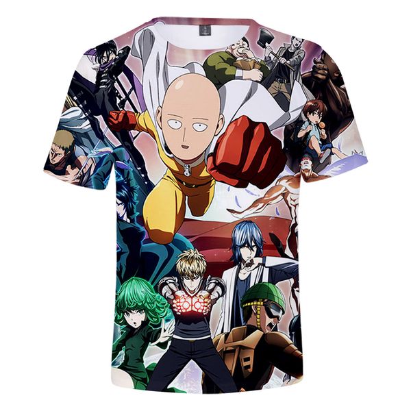 

2019 summer 3d one punch man 3d t-shirt men women fashion harajuku boys/girls t-shirt one punch man t shirt xxs, White;black