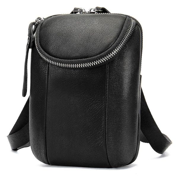 

men leather waist bag men's casual leather purse outdoor multifunctional mini waist bags hanging phone pack bag