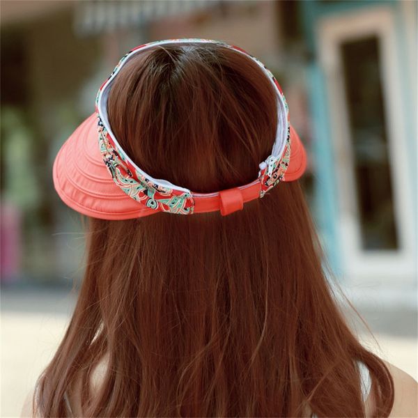 

2019 new summer women's outdoor beach sunscreen cap uv protection caps sun visor hat fashion sombrero de visera chapeau pare-sol, Blue;gray