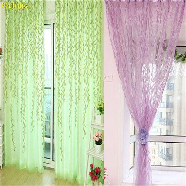 

ochine 1m*2m room willow pattern voile window curtain sheer panel drapes scarfs curtain curtains for living room tulle
