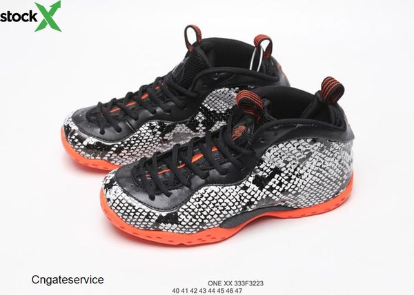 

new 2020 arrival foam one black white snakeskin penny hardaway jordon basketball shoes men sneakers foams athletic trainers