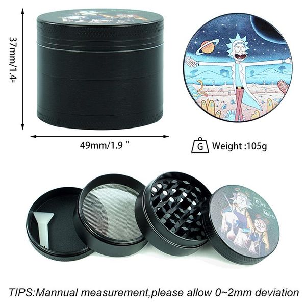 

4 слоя чип черный анимированные персонажи стиль точильщик табака точильщики сигарет курительная трубка аксессуары гаджет черный