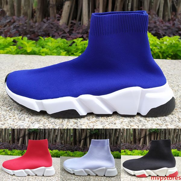 

роскошные скорость тренер высокие носки обувь 2019 мода девушки лучшее качество черный белый синий мужчины женщины повседневная обувь дизайн