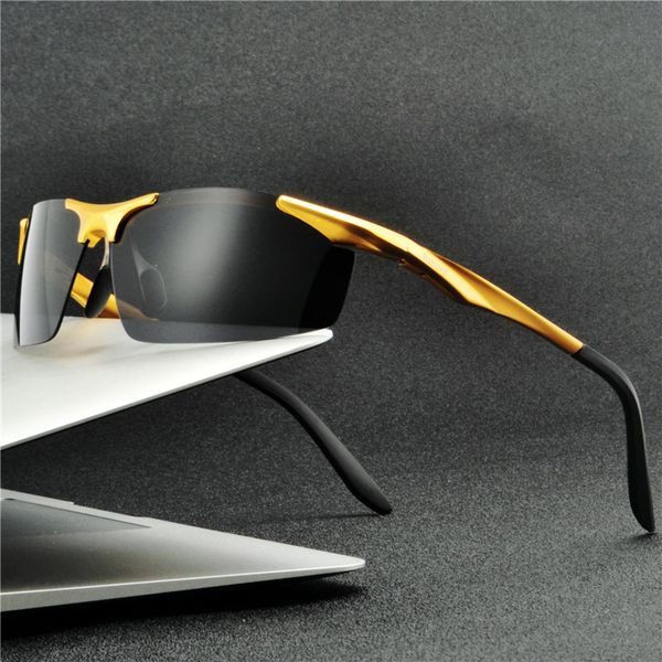 

2019 new aluminum magnesium polarized sunglasses men driving square frame sun glasses male classic goggles eyewear fml, White;black