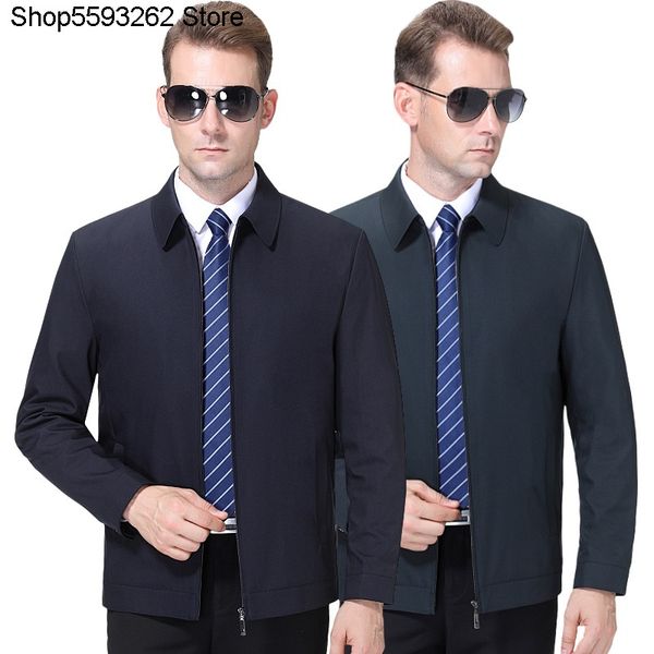 

пальто мужской осень 2020 куртка бизнес-досуг среднего и пожилого возраста мужчины папа тонкий разрез куртка рубашка, Black;brown
