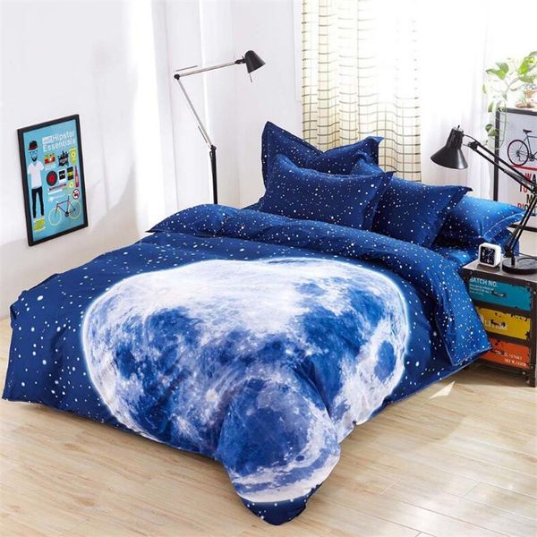 The Universe Earth Bright Colored Literary Kids Bedding Set Queen