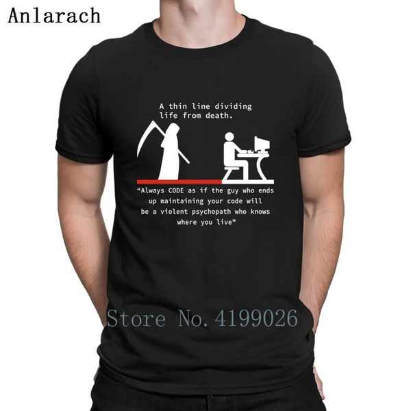

code the deadline programmer geek funny t shirt pictures fashion round collar designs short sleeve basic solid graphic shirt, White;black