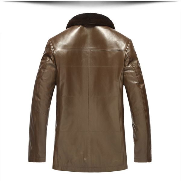 

champagne men's golden mink fur lined lambskin coat removable lined fur coat trench coat crafted from imported lambskin leather, Black
