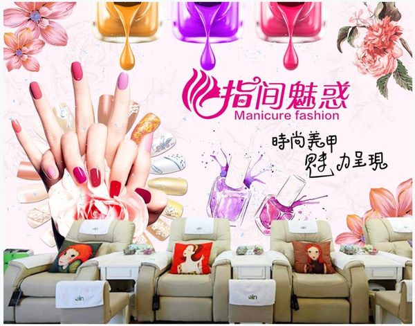 

custom p 3d wallpaper modern cosmetic nail makeup store home decor living room 3d wall murals wallpaper for walls 3 d