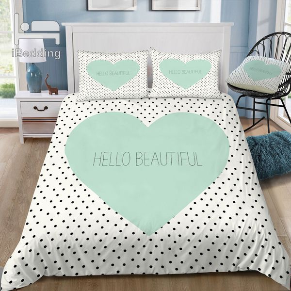 

bedding sets hello beautiful heart 3d set printed duvet cover  king twin size