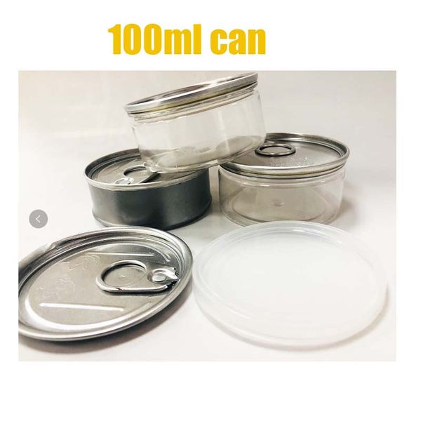 

100ml3.5gram dry herb flower pressitin tin cans smartbuds can runtz jungle boys can need machine sealed smell lock tamper evident proof