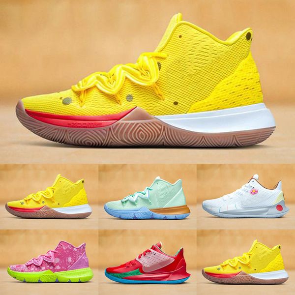 

kyrie sponge kids 5 basketball shoes men women 5s sandy cheeks squidward mr krabs beture patrick sneakers, Black