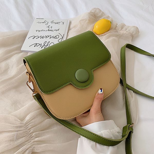 

contrast color leather crossbody bags for women 2019 travel handbag fashion simple shoulder messenger bag ladies cross body bag