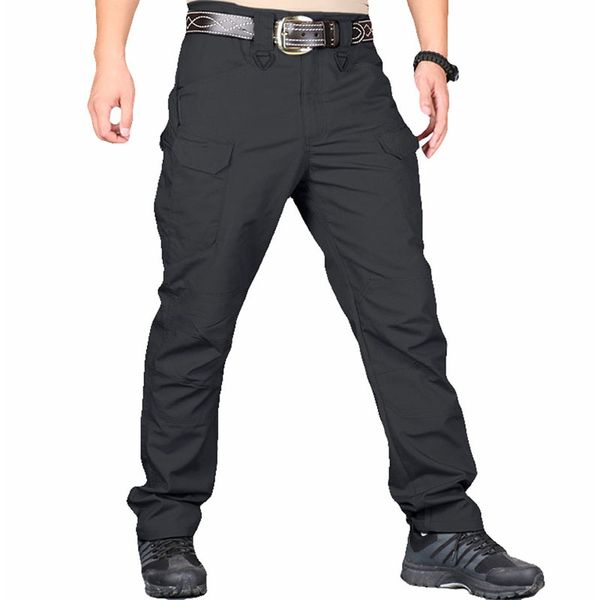 

men's tactical pants multi-pocket elasticity training pants army special service men cargo trousers 3xl, Black