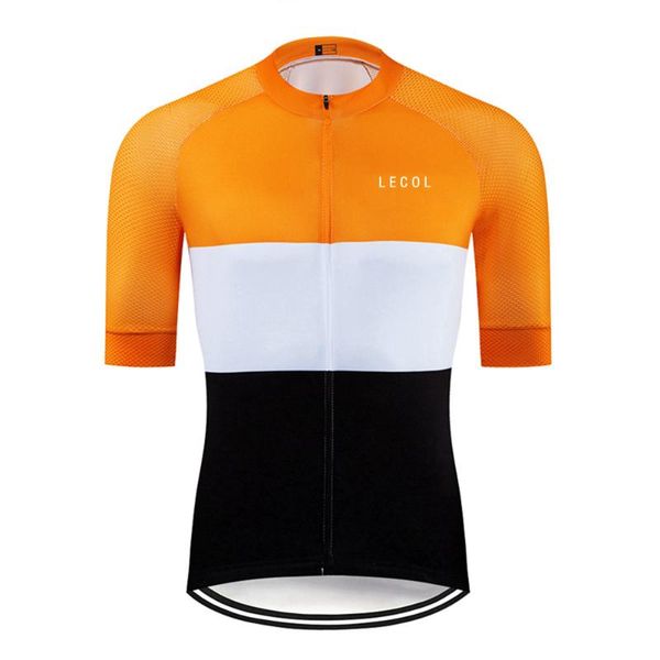 

lecol 2020 summer cycling jersey breathable short sleeve men shirt clothing mtb bicycle clothes, Black;red