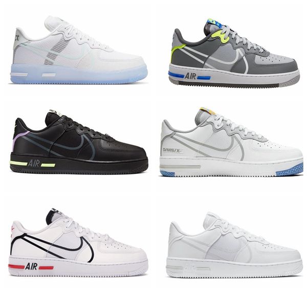

2020 new nike air force 1 white light bone d/ms/x men women air force men airforce 1 react 1s cq8879-100 designer sneakers casual shoes size, Black