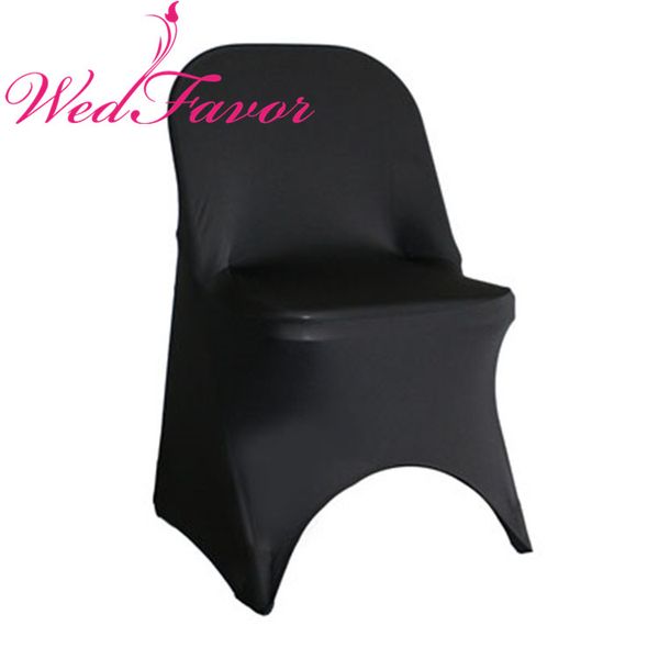 

wedfavor 50pcs spandex lycra folding chair covers for l banquet wedding decoration
