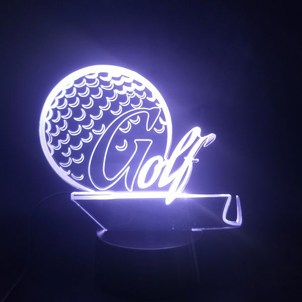 

3d lamp golf club sports present for battery powered for christmas decoration 3d illusion led night light lamp