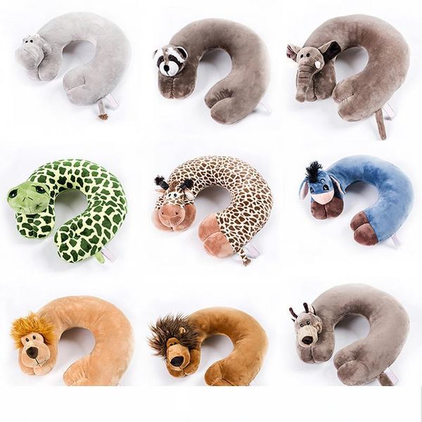 

2018 1pcs fashion u shape car neck pillows cartoon animal cushion travel pillow neck support for airplane car office home sleep