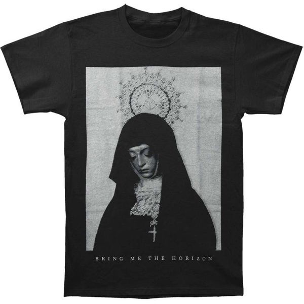 

bring me the horizon men's nun t-shirt black new 2018 summer fashion short sleeve basic tee homme high quality, White;black