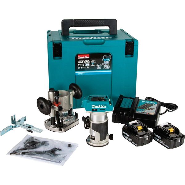 

Makita xtr01t7 18v lxt lithium ion bru hle cordle compact router kit
