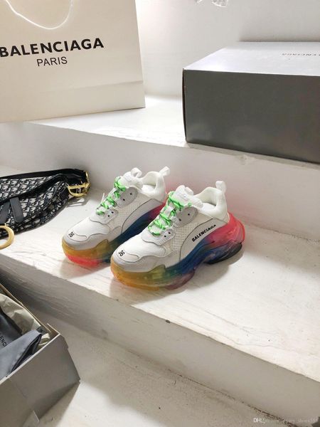 

2020 latest triple s clear sole sneakers ladies brand-name shoes ladies casual comfortable shoes size 35-45 model 3974540033