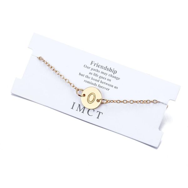 

1 пк новый charm письмо o женщины девушка golden a-z 26 letters браслет для женщин регулируемая личность простой ювелирный подарок, Black