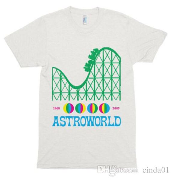 

roller printed astroworld travis scott tees short sleeve male hip hop designer tshirts ing, White;black