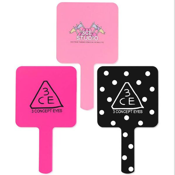 

promotional gifts fashionable design logo custom beautiful color square plastic hand mirror many colors for choosing