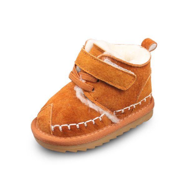 

xqt.gz winter baby girl shoes plush 50% wool inside warm boots toddler shoes genuine leather baby cow muscle